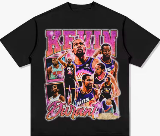 Kevin Durant print cotton T-shirt vintage short sleeves sports Basketball fans Training Tees summer kids/Men's t-shirt