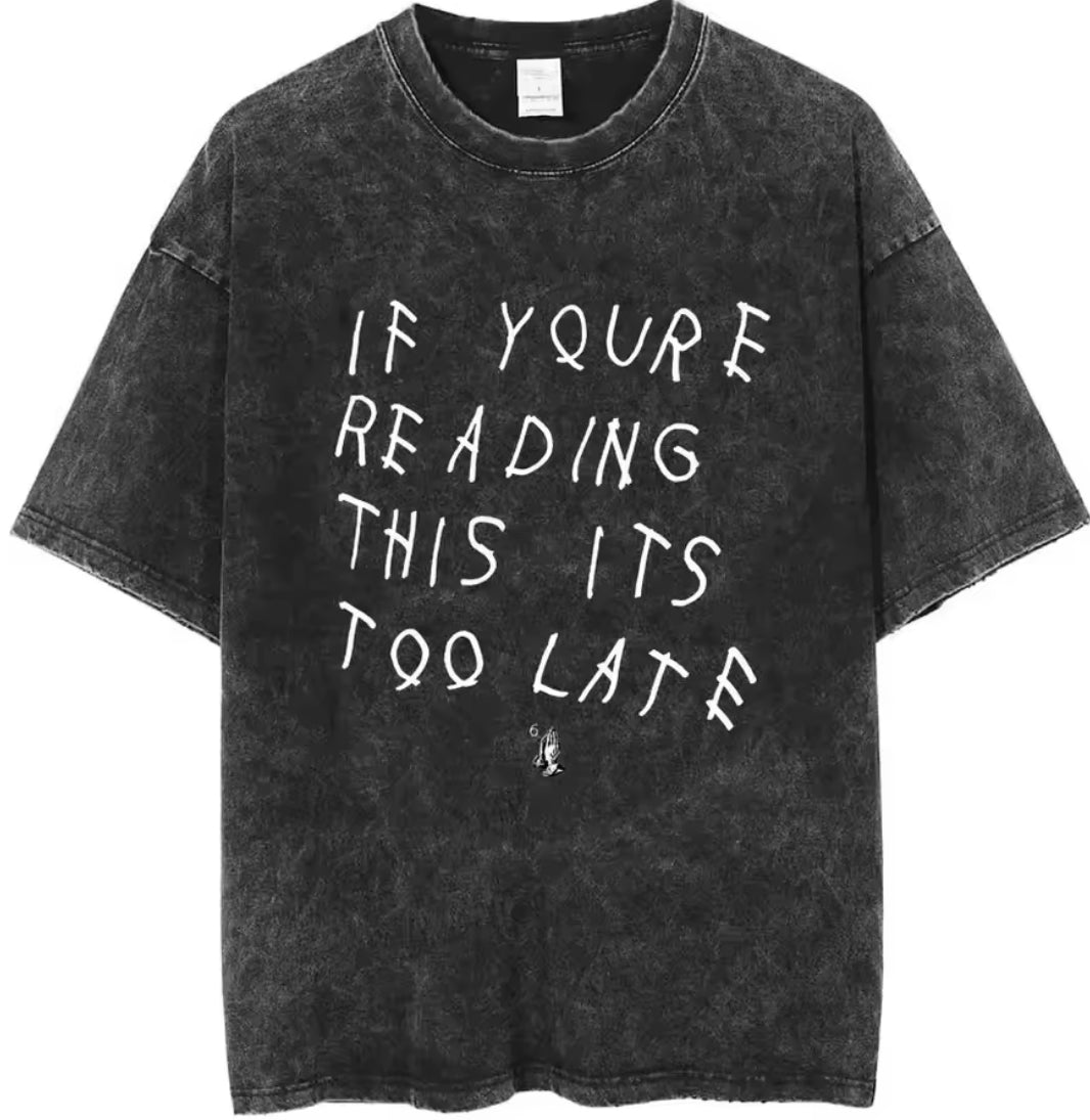 Drake Washed T Shirt Men Women Vintage Hip Hop Clothes T-shirt Man's Harajuku Gothic Loose T-shirts Streetwear